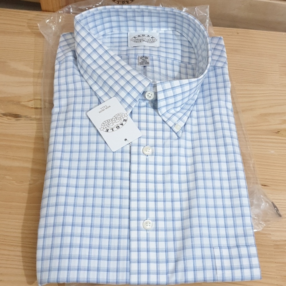 EAGLE Men's Shirt Blue Size 18 1/2  37/38 New